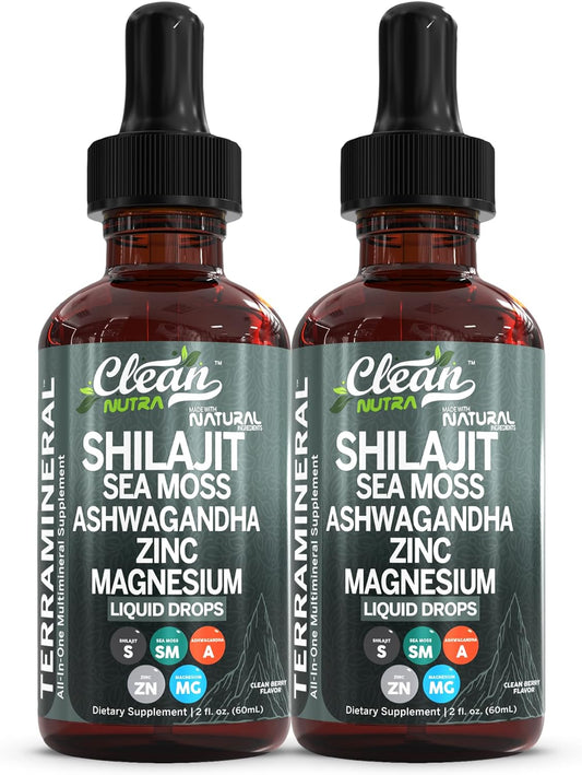 Gotas líquidas de Shilajit con musgo marino, Ashwagandha, Zinc, Mag...