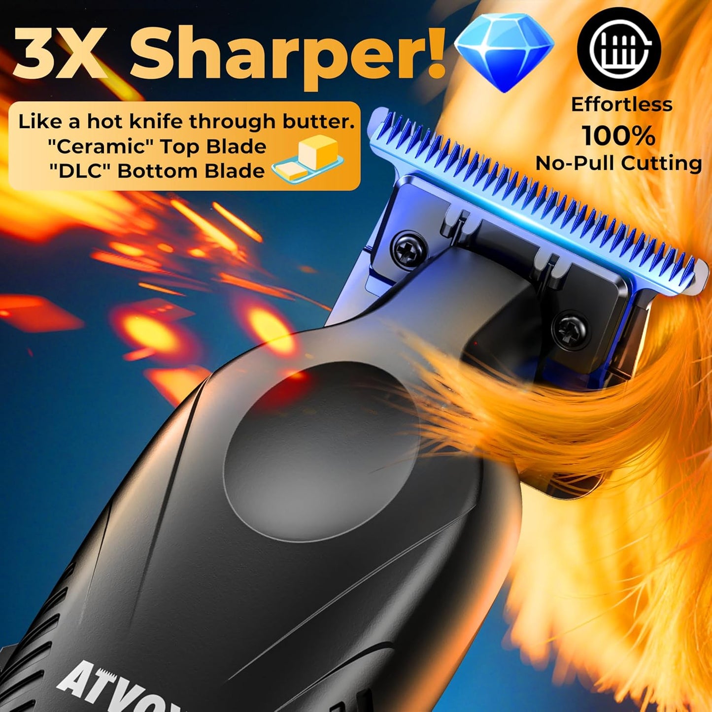 9000 RPM Razor-Sharp Zero Gap T Blade - Recortadora de pelo y barba...