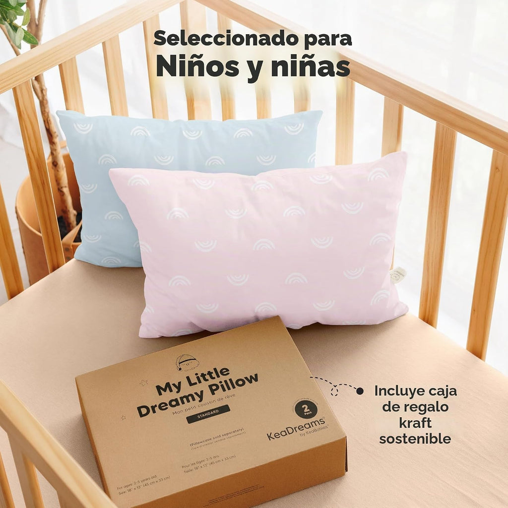 Paquete de 2 almohadas para niños de 2 años a 5,13 x 18 pulgadas (a...