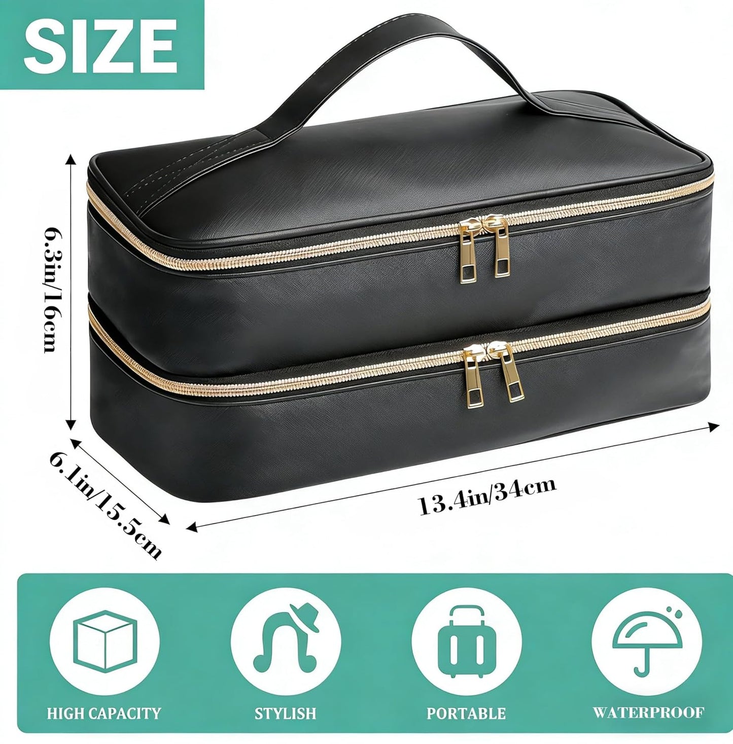 I'SMARTMOON Bolsa de viaje impermeable de 2 capas para herramie...