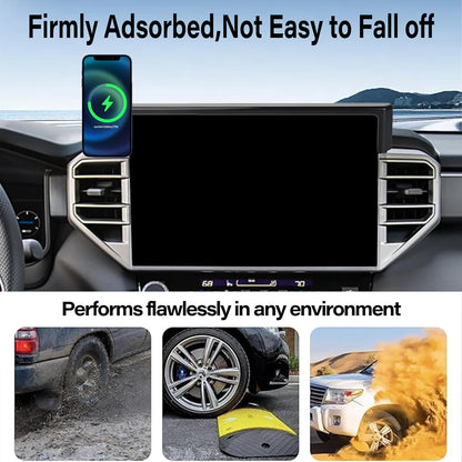 Soporte de Teléfono para Coche para Toyota Tundra 2022-2025/Toyota Sequoia 2023 2024 2025 Accesorios Cargador Inalámbrico Rápido de 15W Clip Fijo de Pantalla Soporte de Teléfono Celular
