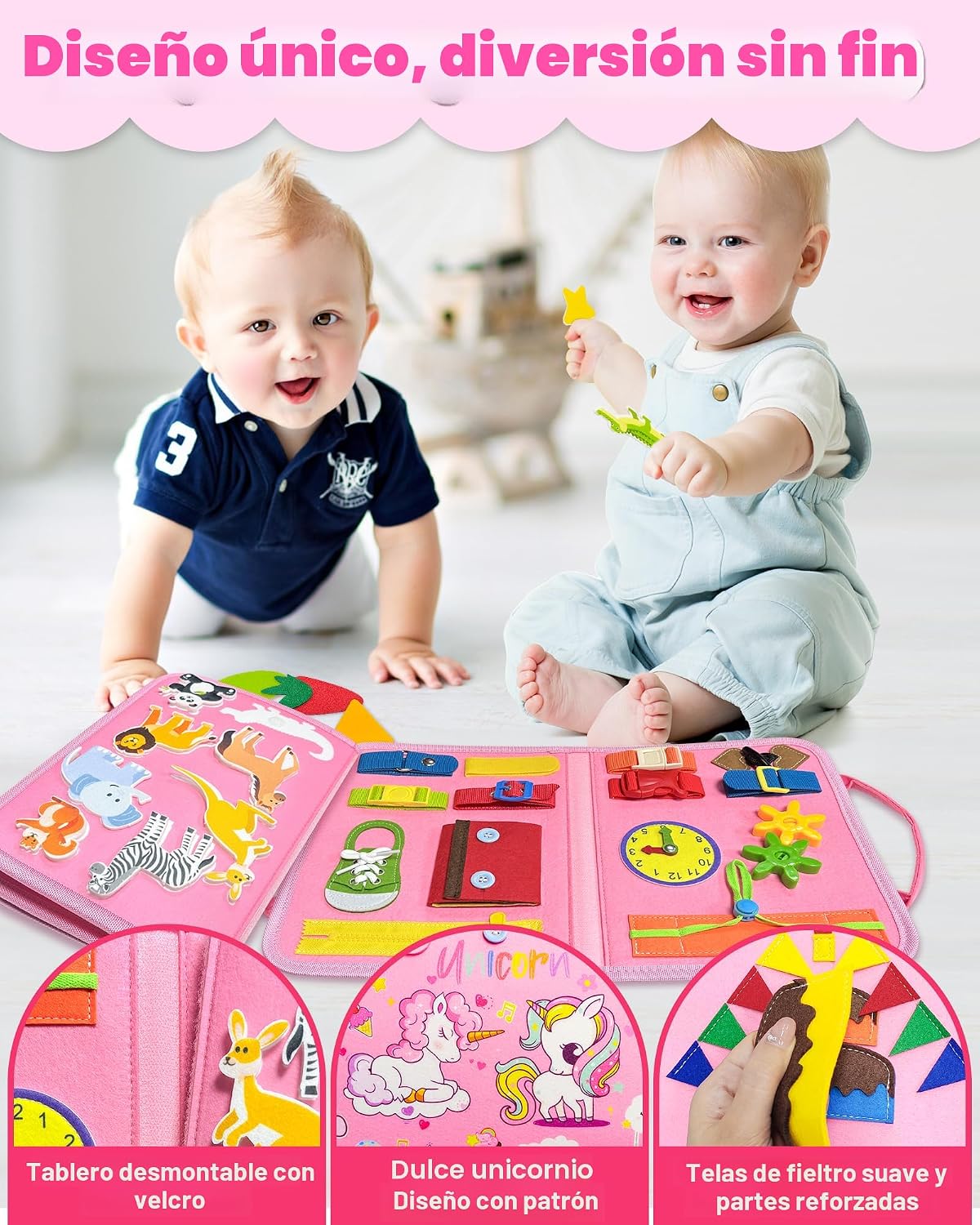 Exorany Juguetes Montessori de tablero ocupado para niñas pequeñas,...