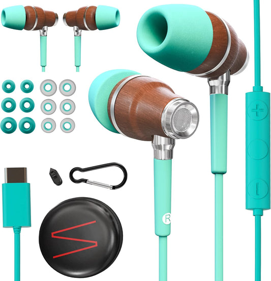 Auriculares con cable de madera premium para iPhone de Symphonized...