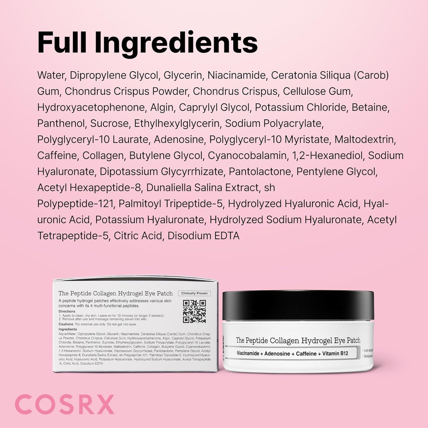 COSRX Pink Peptides - Parche de hidrogel de colágeno para ojos hinc...