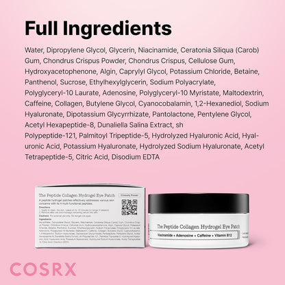 COSRX Pink Peptides - Parche de hidrogel de colágeno para ojos hinc...