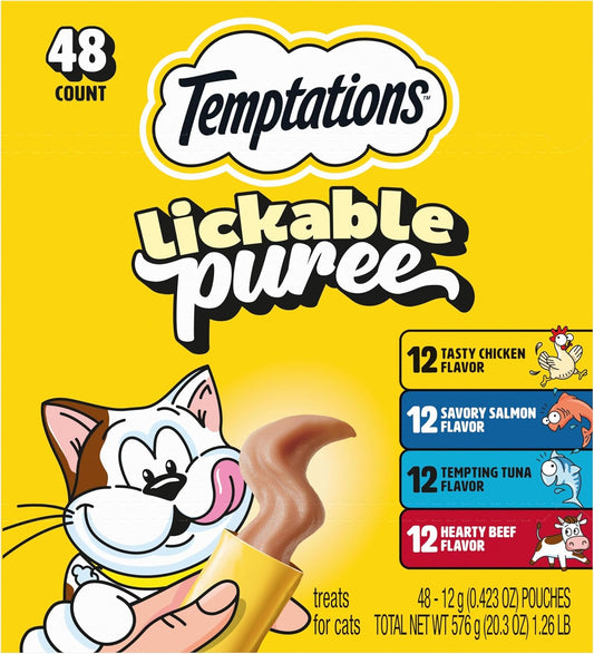 Temptations Paquete variado de puré cremoso de golosinas para gatos...