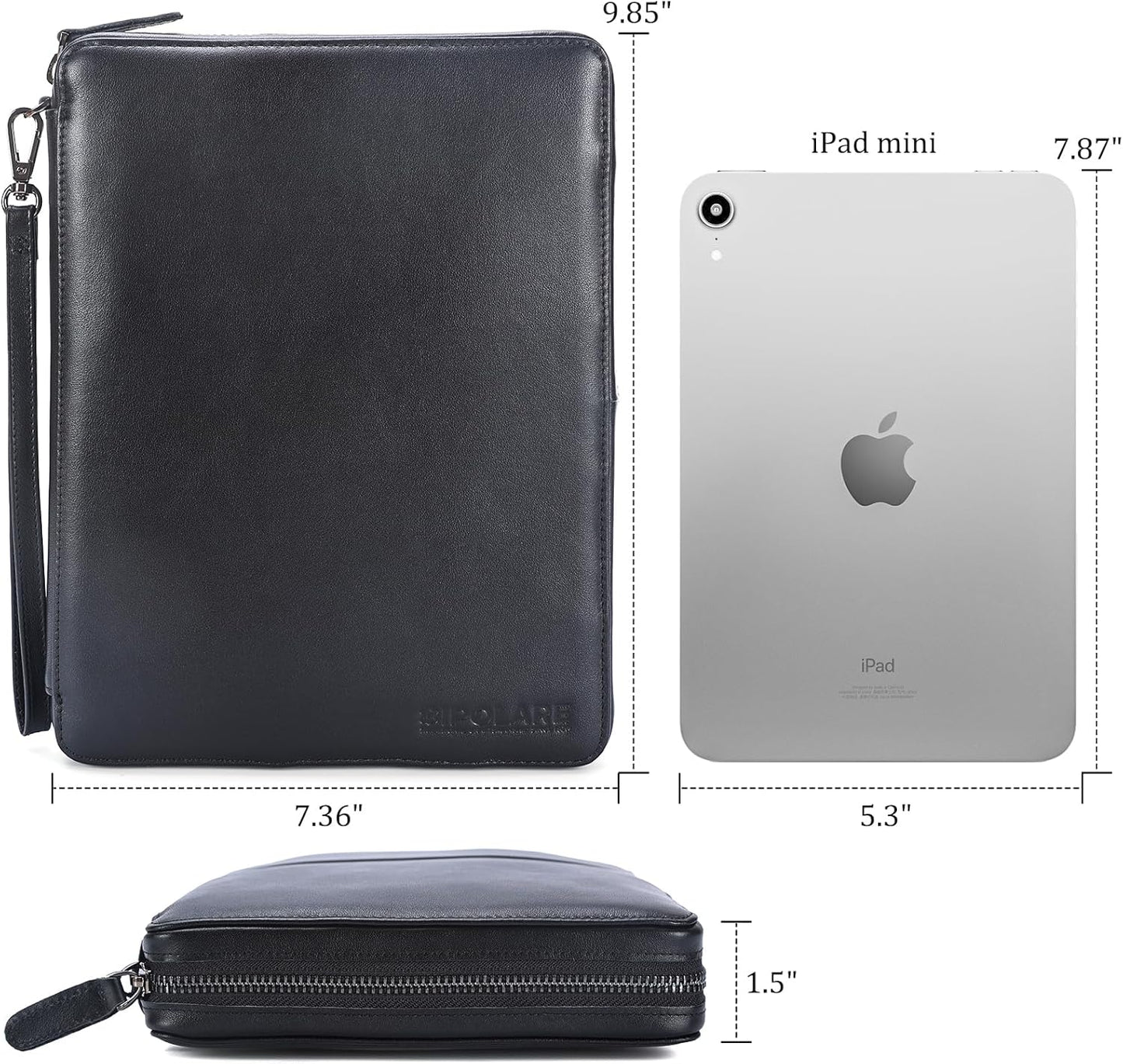 Polare - Organizador de cables de viaje de cuero de grano completo,...