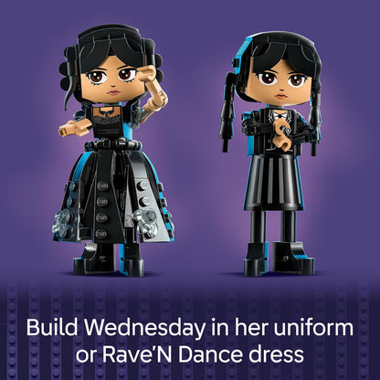 LEGO Figura Wednesday Addams, juguete de construcción para niños, niñas y niños, a partir de 10 años, muñeca coleccionable de Wednesday Addams con exhibición para fanáticos, idea de regalo para