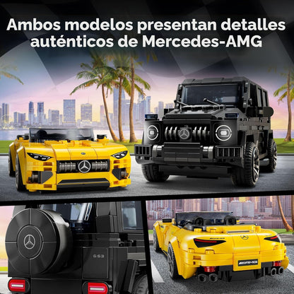 LEGO Speed Champions Mercedes-AMG G 63 y Mercedes-AMG SL 63 Juguetes de Construcción - Coches de Juguete de Juego de Simulación para Niños y Niñas, Edades 10+ Años - Regalos para Navidad - 76924
