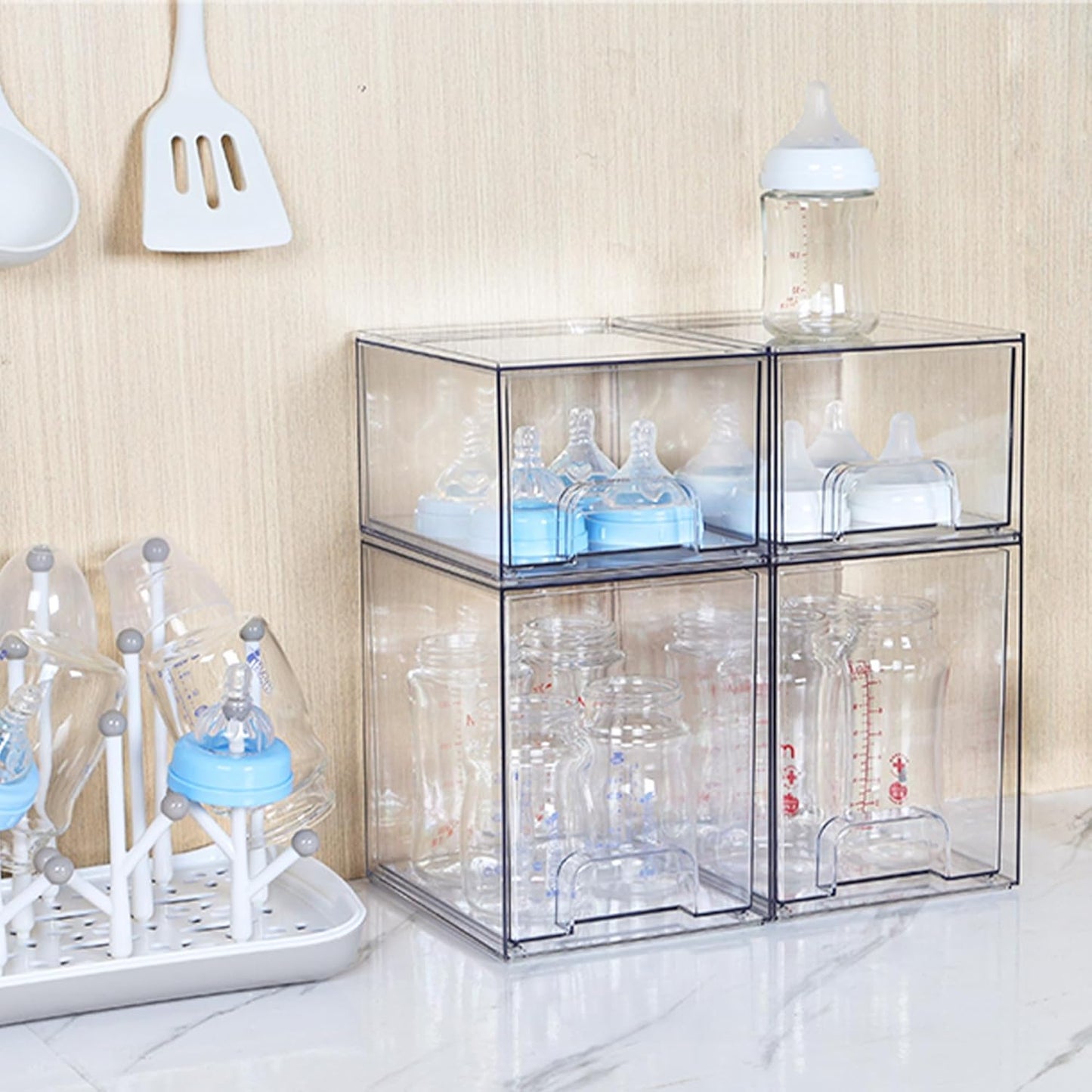 Vtopmart - Cajones de almacenamiento apilables transparentes de 7.6...