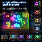 Tablero de notas LED Doodle Glow recargable de 16 pulgadas, 7 modos...