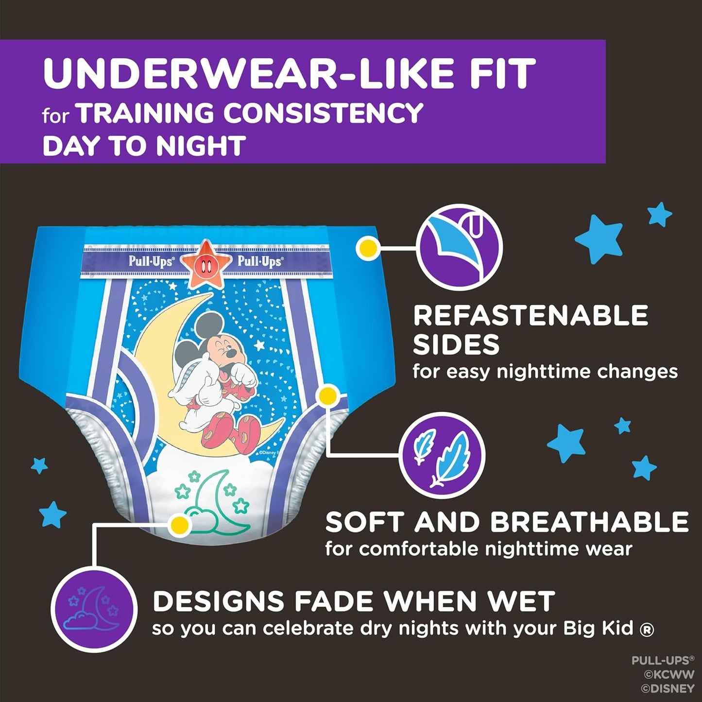 Pull-Ups Pantalones de entrenamiento nocturno para niños, talla 4T-...