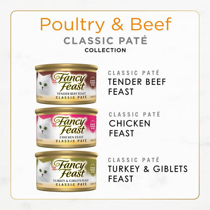 Fancy Feast Poultry and Beef Feast Classic Pate Collection - Paquet...