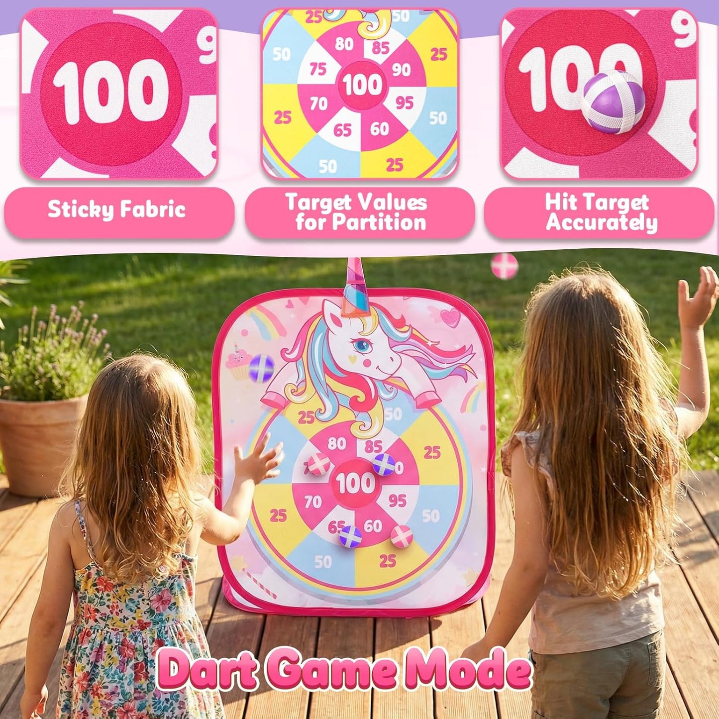 Bean Bag Toss Game for Kids - Cornhole Board Outdoor Toys for Toddl...