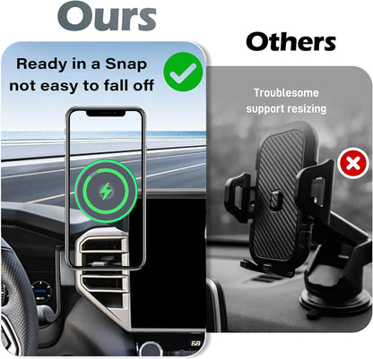 Soporte de Teléfono para Coche para Toyota Tundra 2022-2025/Toyota Sequoia 2023 2024 2025 Accesorios Cargador Inalámbrico Rápido de 15W Clip Fijo de Pantalla Soporte de Teléfono Celular