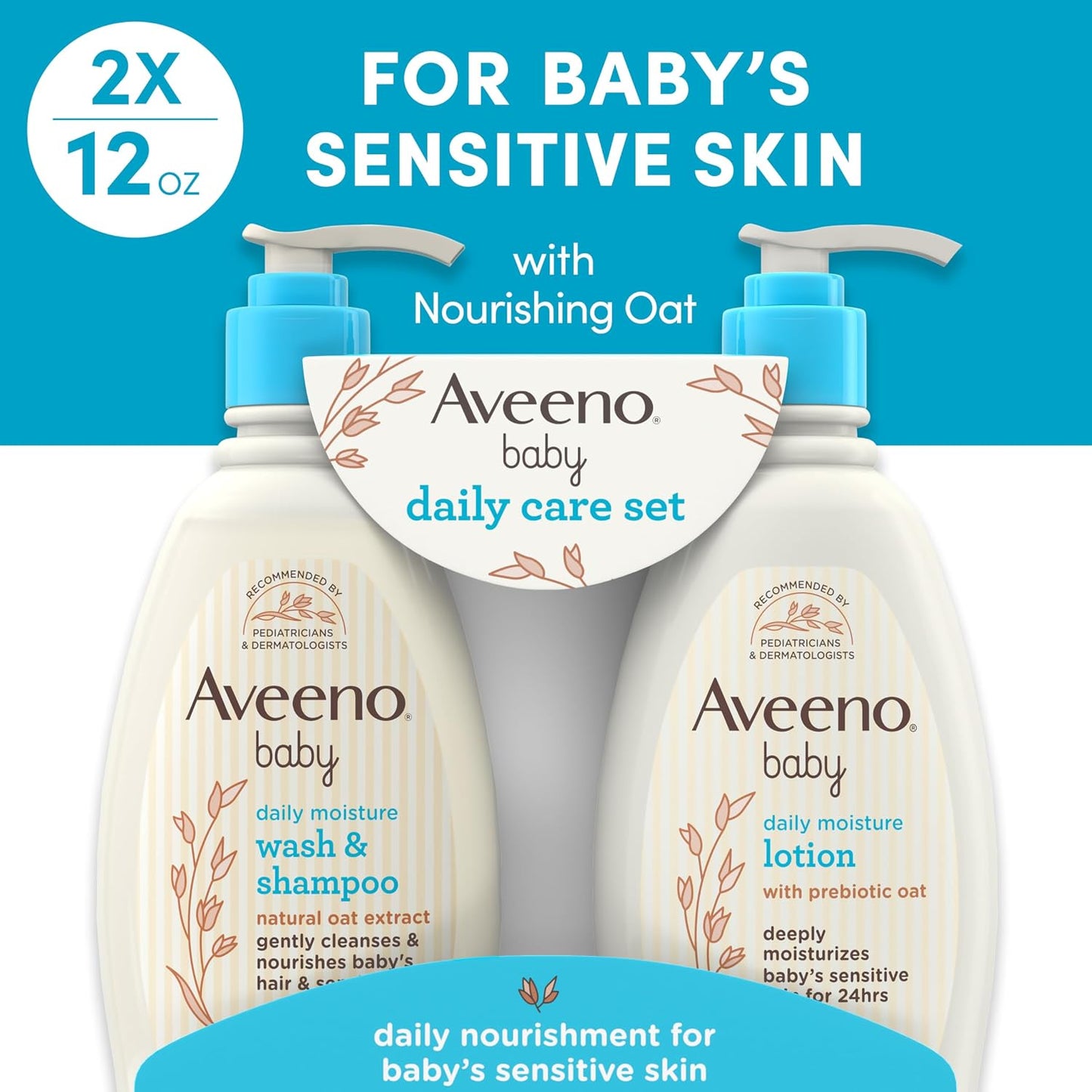 Aveeno Baby Set de regalo de cuidado diario con extracto de avena y...