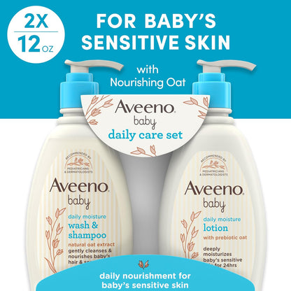 Aveeno Baby Set de regalo de cuidado diario con extracto de avena y...