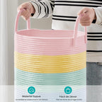 YOUDENOVA Cesta para Ropa Sucia, Cesta de Ropa Tejida Alta de 58L p...