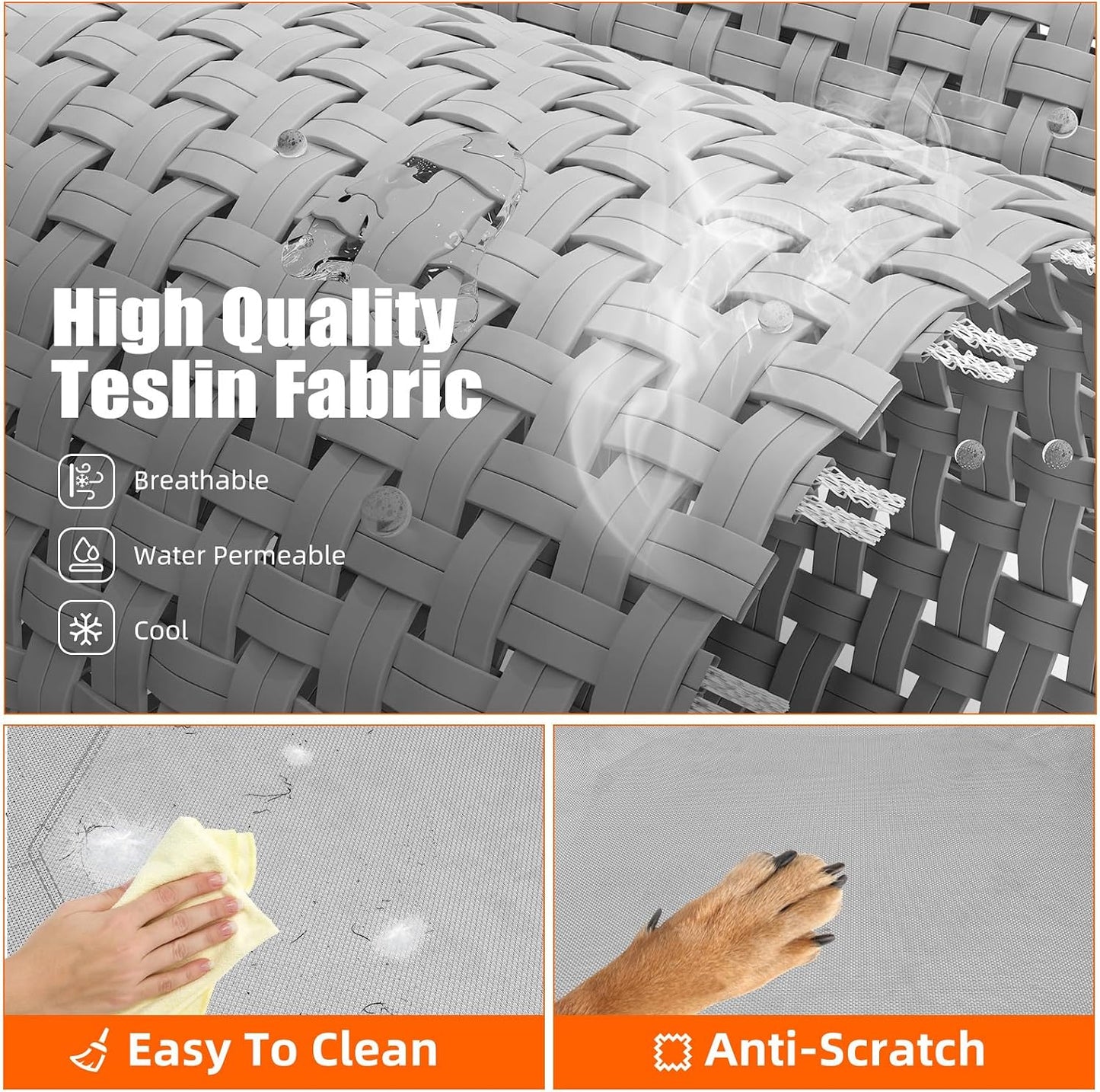 Simple Trending Cama elevada para perros grandes, catre para perros...