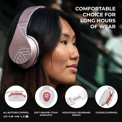 PowerLocus Auriculares Bluetooth sobre la oreja, auriculares inalám...