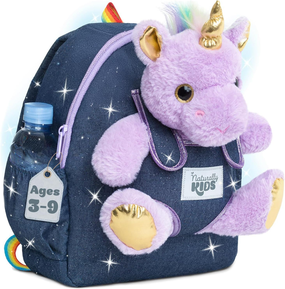Mochila para niños pequeños Naturally KIDS con. Peluche Unicornio P...