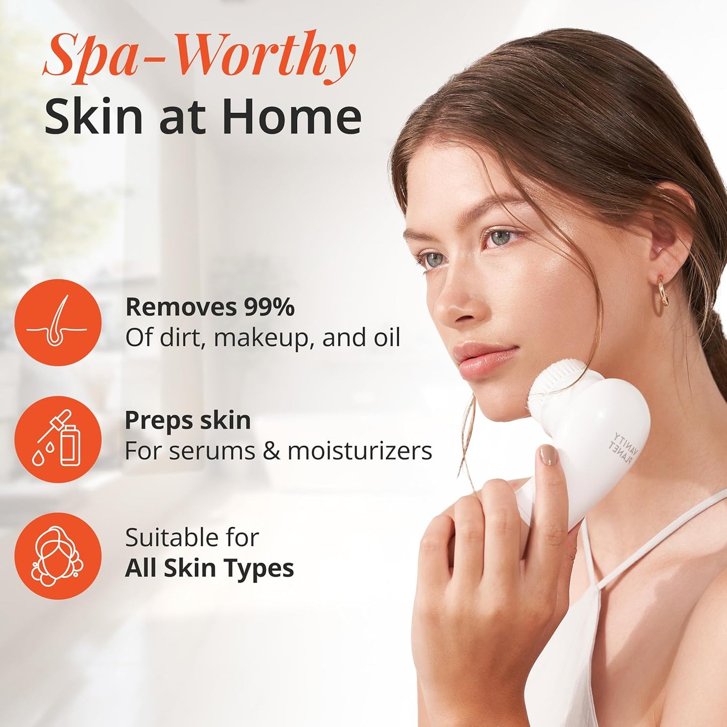 Vanity Planet Raedia Cepillo de limpieza facial \u2013 Cepillo eléc...