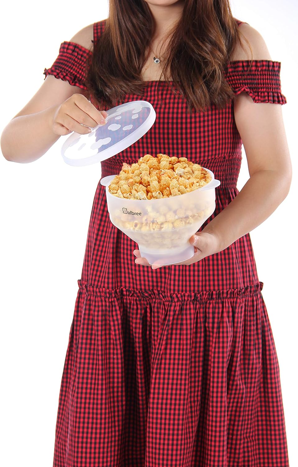 Salbree Tazón plegable de silicona para hacer palomitas de maíz par...