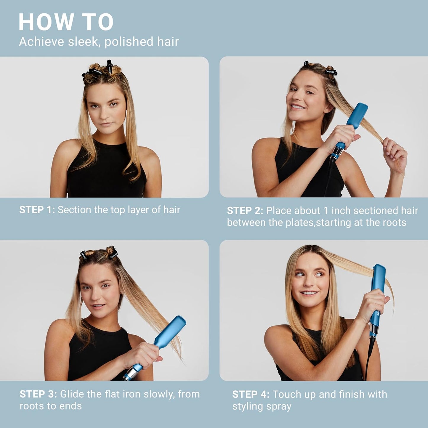 BabylissPRO Nano Titanium Ultra-Sleek Hair Straightener, Flat Iron...