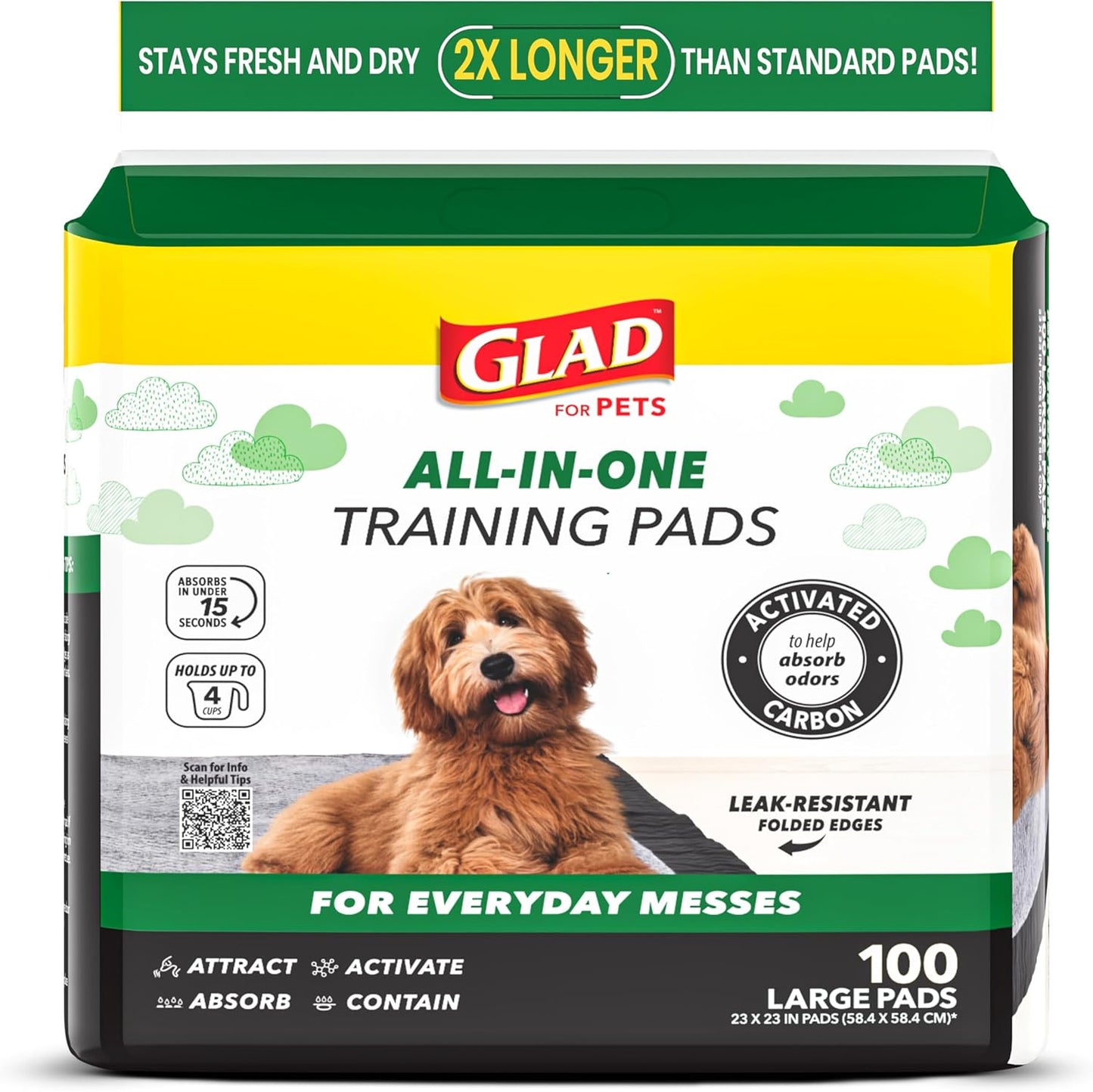 Glad para Mascotas Almohadillas de Carbón Negro para Cachorros, Alm...