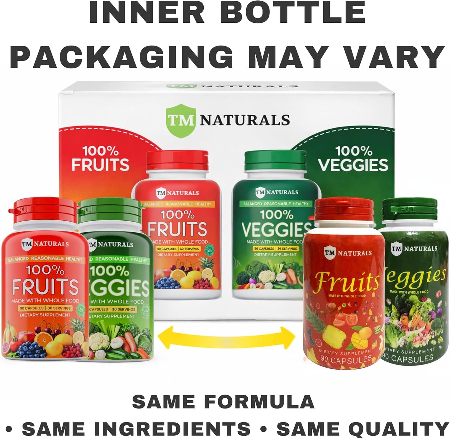 TM NATURALS Suplemento Superfood Frutas y Vegetales - con Aloe Vera...