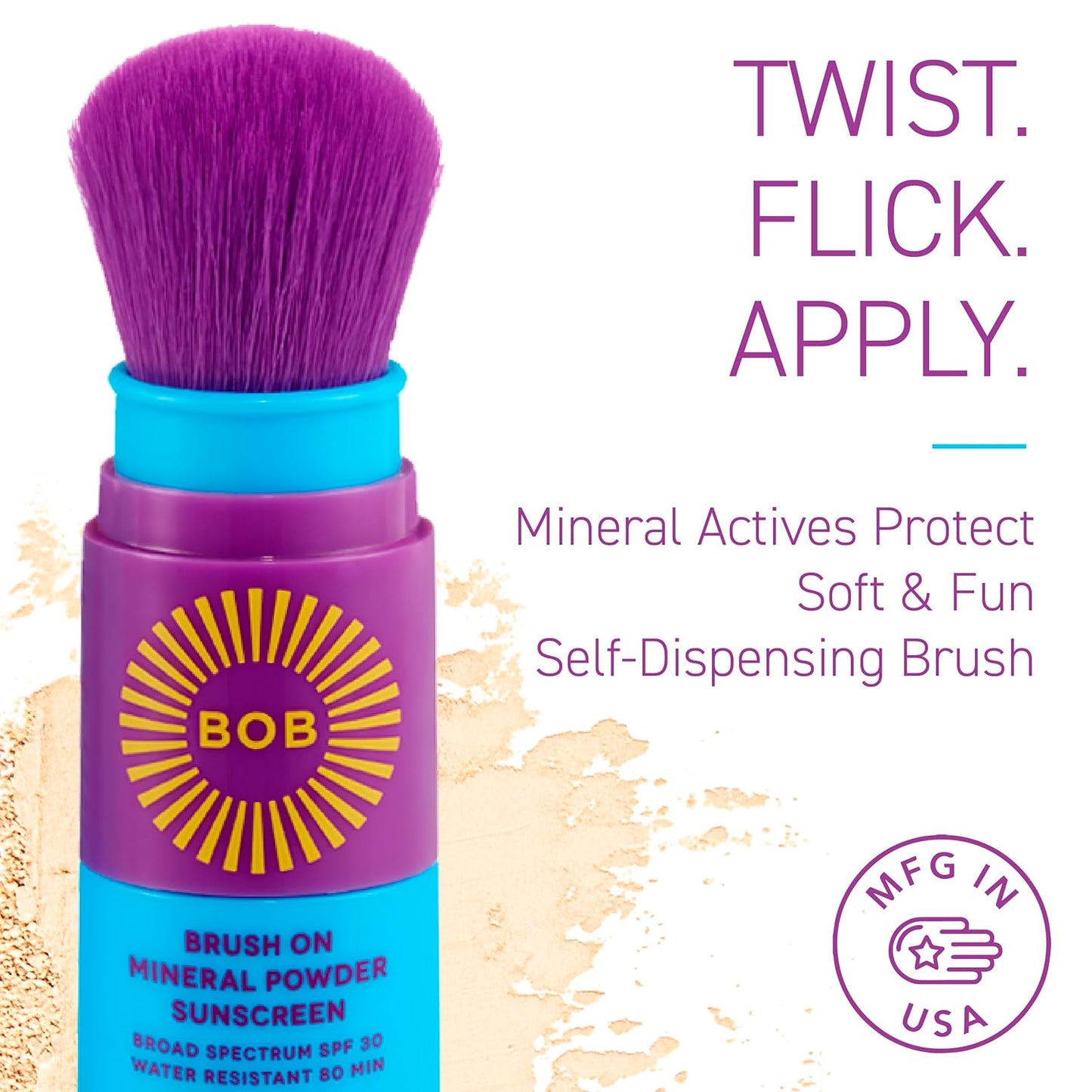 BOB KIDS - Paquete doble de protección solar SPF 30 en polvo minera...