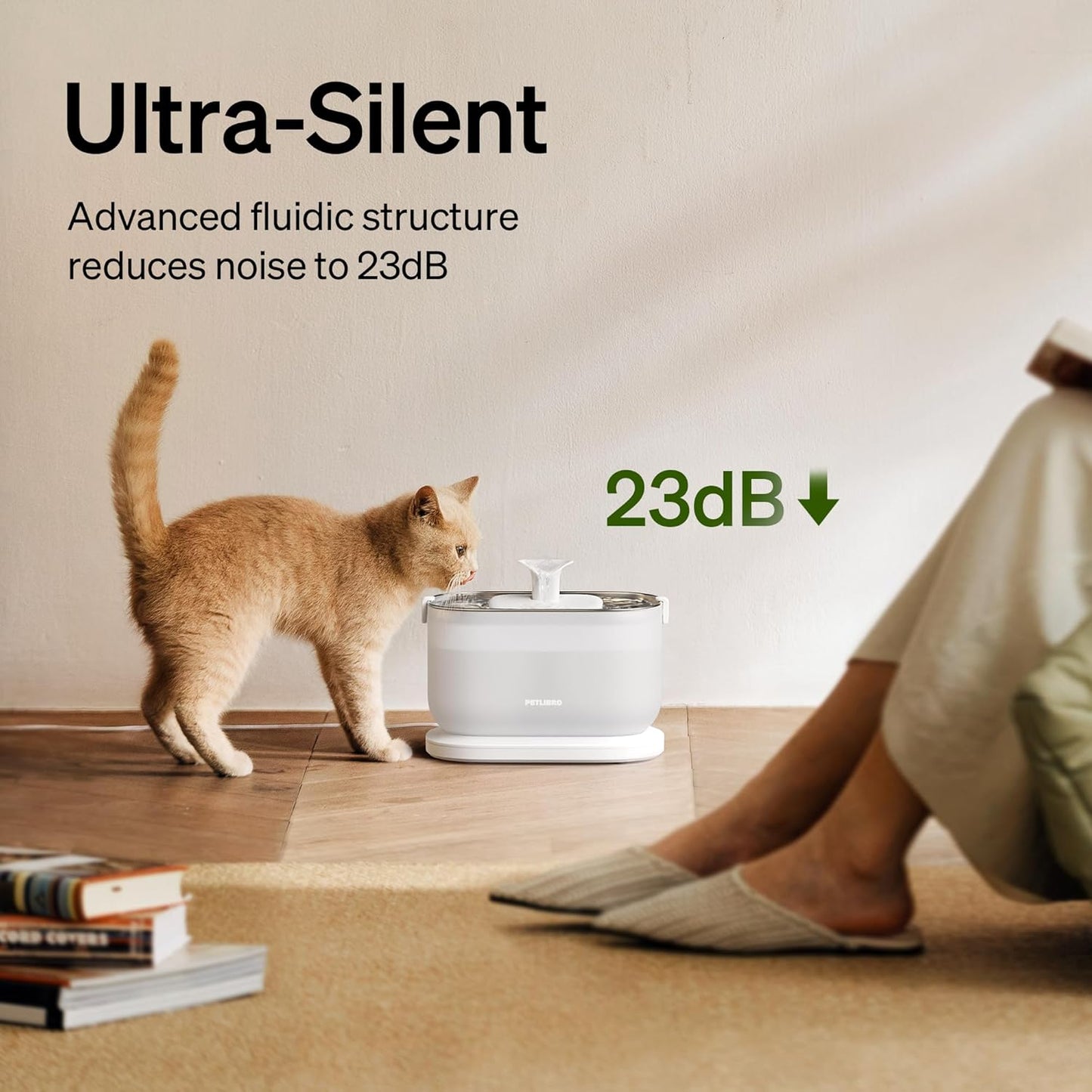 PETLIBRO Fuente de agua para gatos, bandeja de acero inoxidable, fu...
