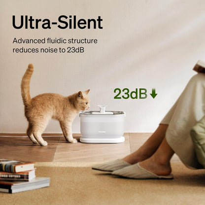 PETLIBRO Fuente de agua para gatos, bandeja de acero inoxidable, fu...