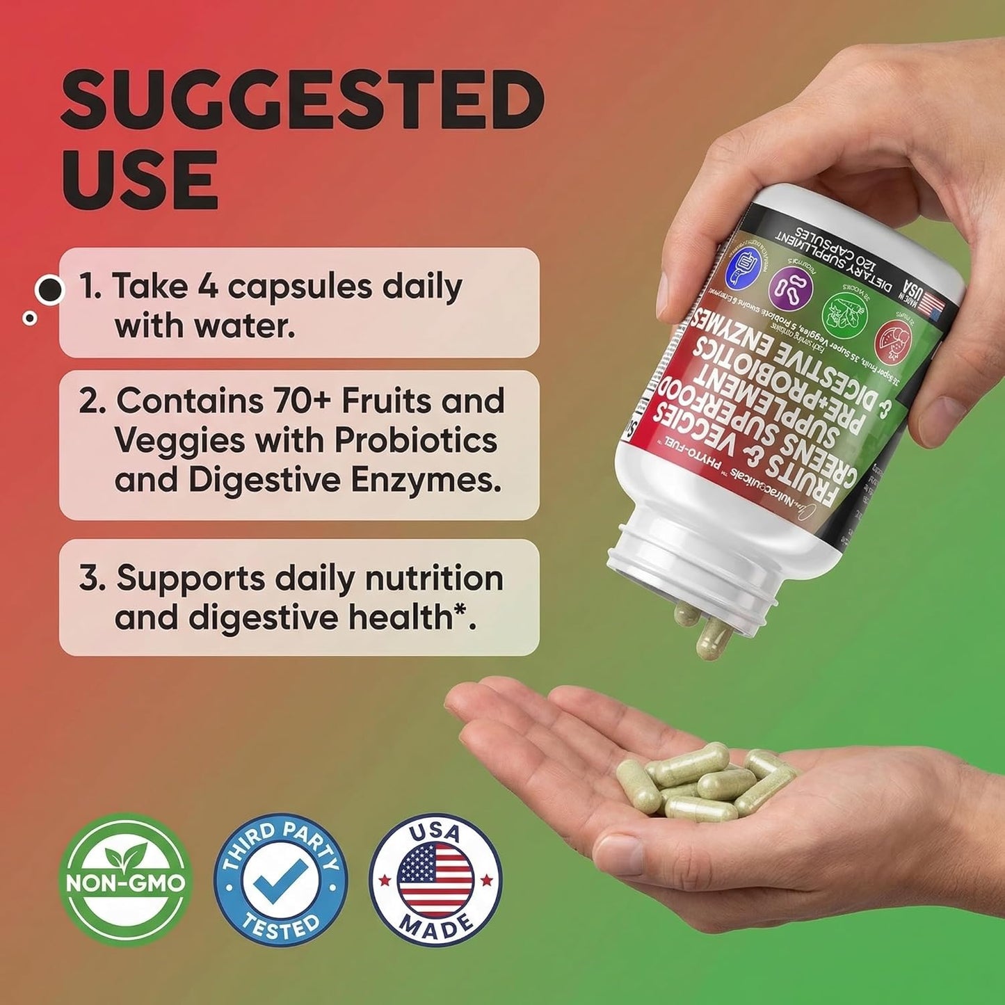 Clean Nutraceuticals Suplemento de frutas y verduras Superalimento...