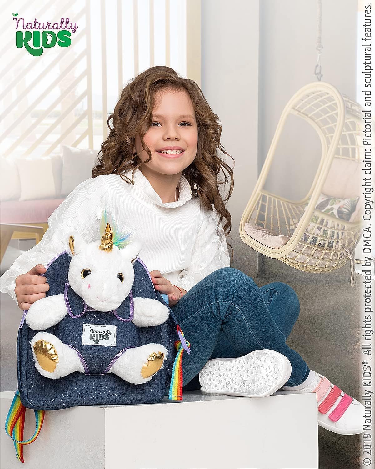 Mochila para niños pequeños Naturally KIDS con. Peluche Unicornio B...