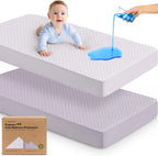 Paquete de 2 fundas protectoras de colchón impermeables para cuna,...