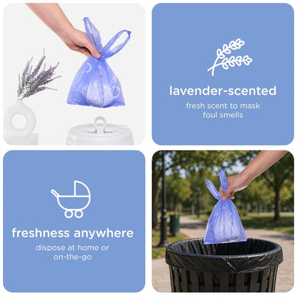 Ubbi Sacos desechables para pañales con aroma a lavanda, pestañas f...