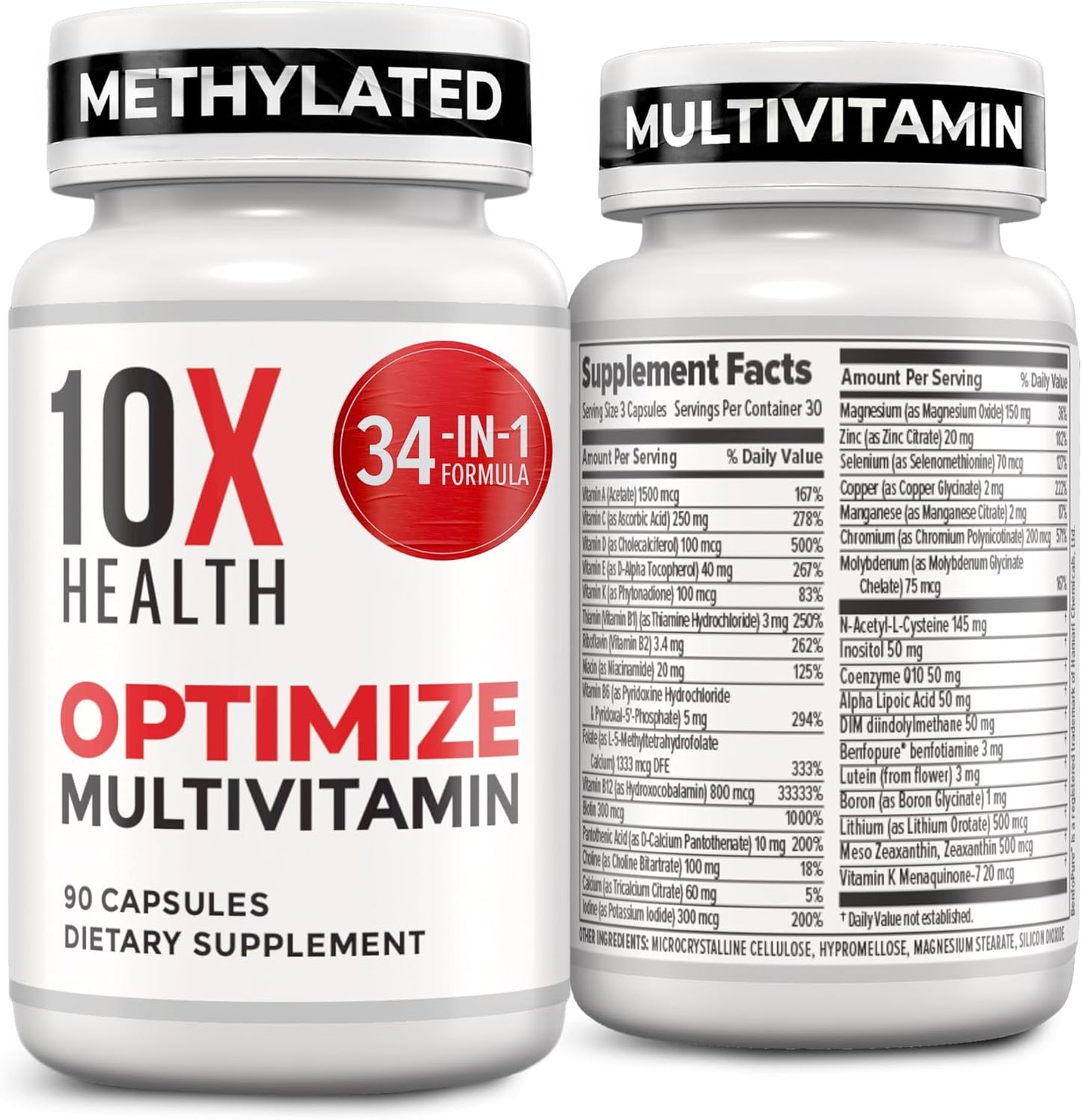 10X Health Optimize Multivitamínico para hombres \u2013 90 cápsulas...