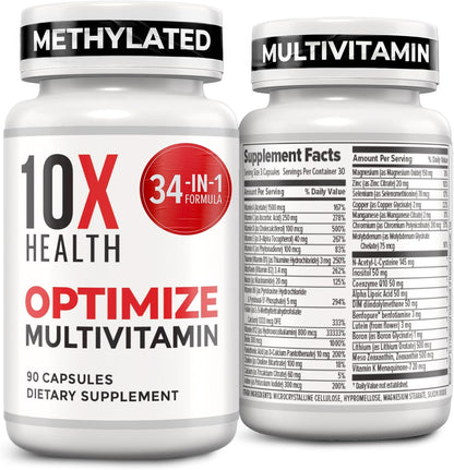 10X Health Optimize Multivitamínico para hombres \u2013 90 cápsulas...