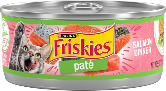 Purina Friskies - Paté de comida húmeda para gatos, cena de salmón...