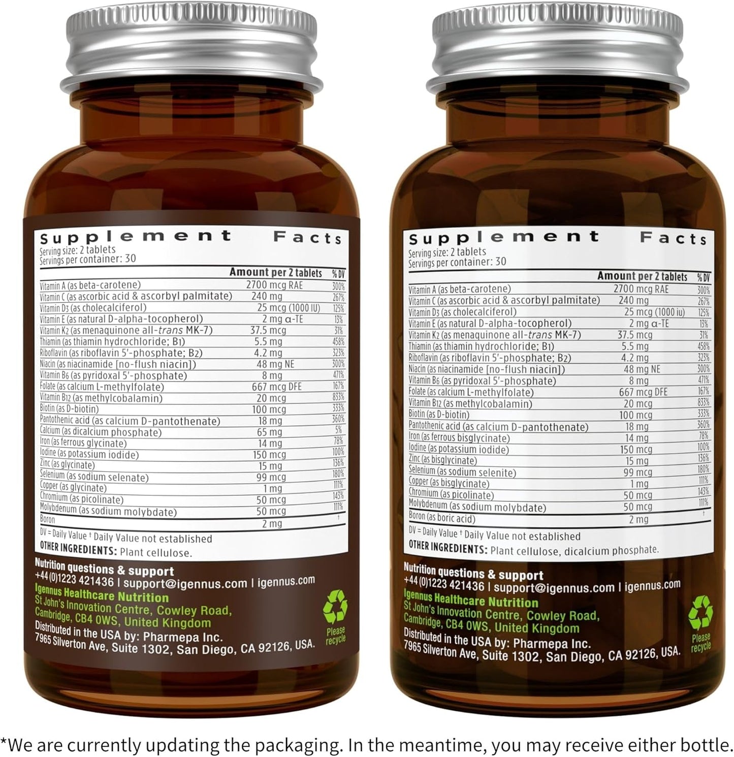 Igennus Multivitamínico Metilado de Alta Potencia para Mujeres, Ing...