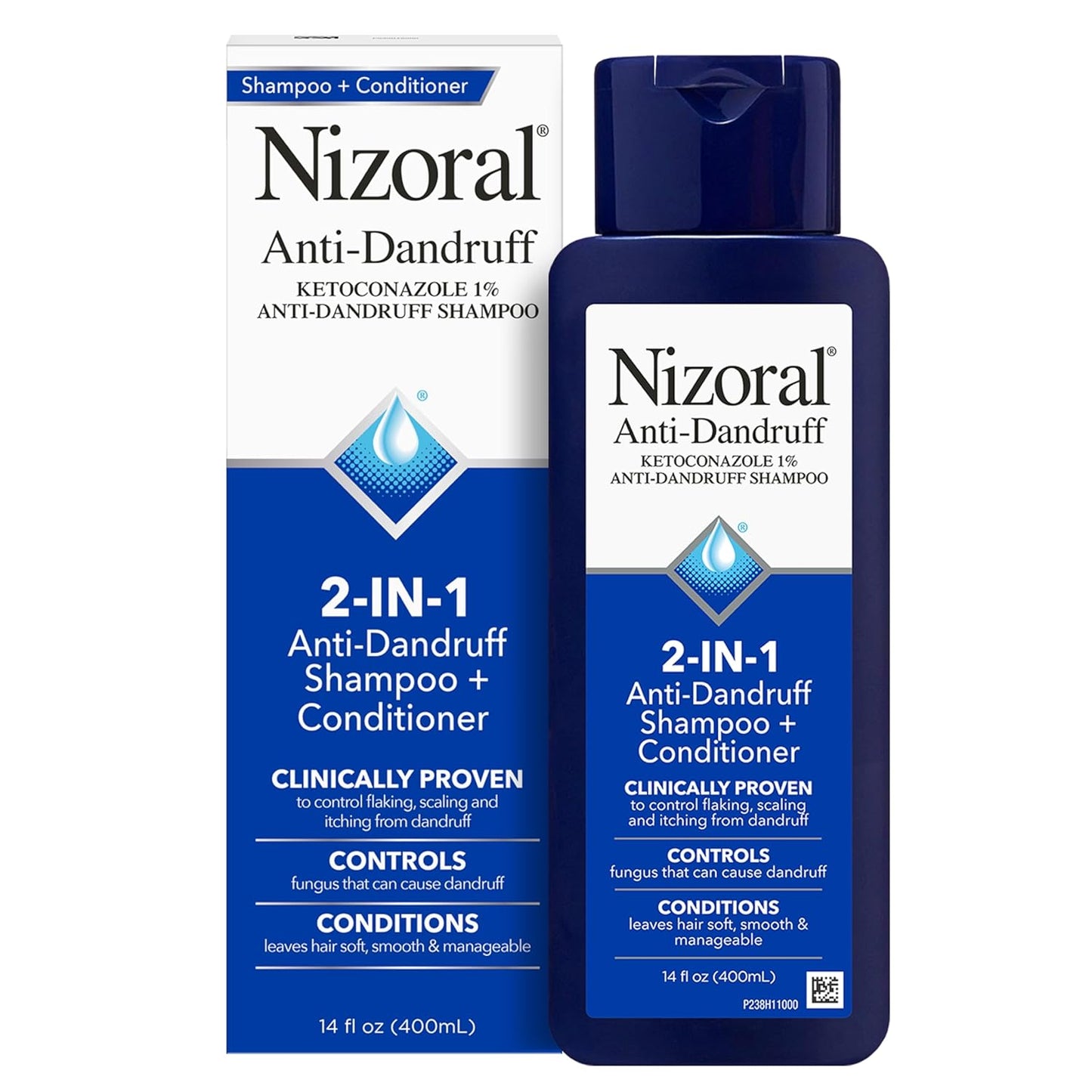 Nizoral Champú y acondicionador anticaspa 2 en 1, 14 onzas líquidas...