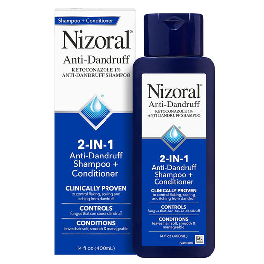 Nizoral Champú y acondicionador anticaspa 2 en 1, 14 onzas líquidas...
