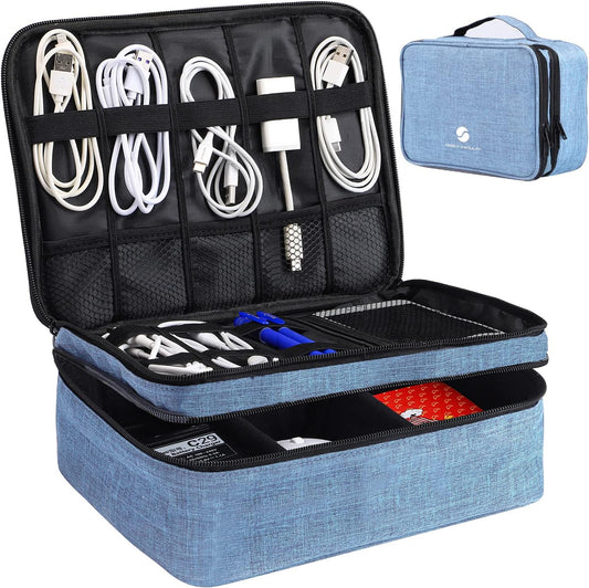 Organizador de electrónica para viajes, bolsa organizadora de cable...