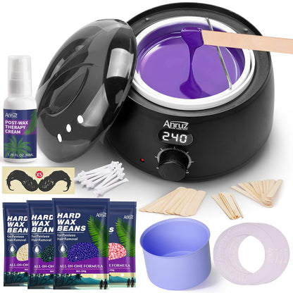 Kit de depilación ANRUZ para mujeres y hombres - Kit de cera digita...