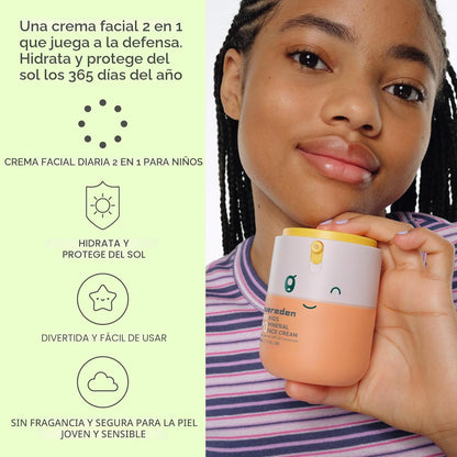 Evereden Crema facial para niños, 1.7 onzas | Loción facial sin fra...