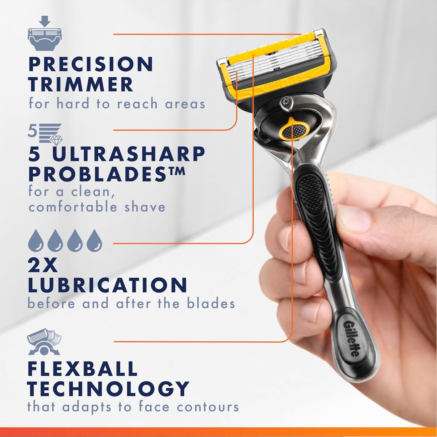 Gillette ProGlide Shield Repuestos de cuchillas de afeitar para hom...