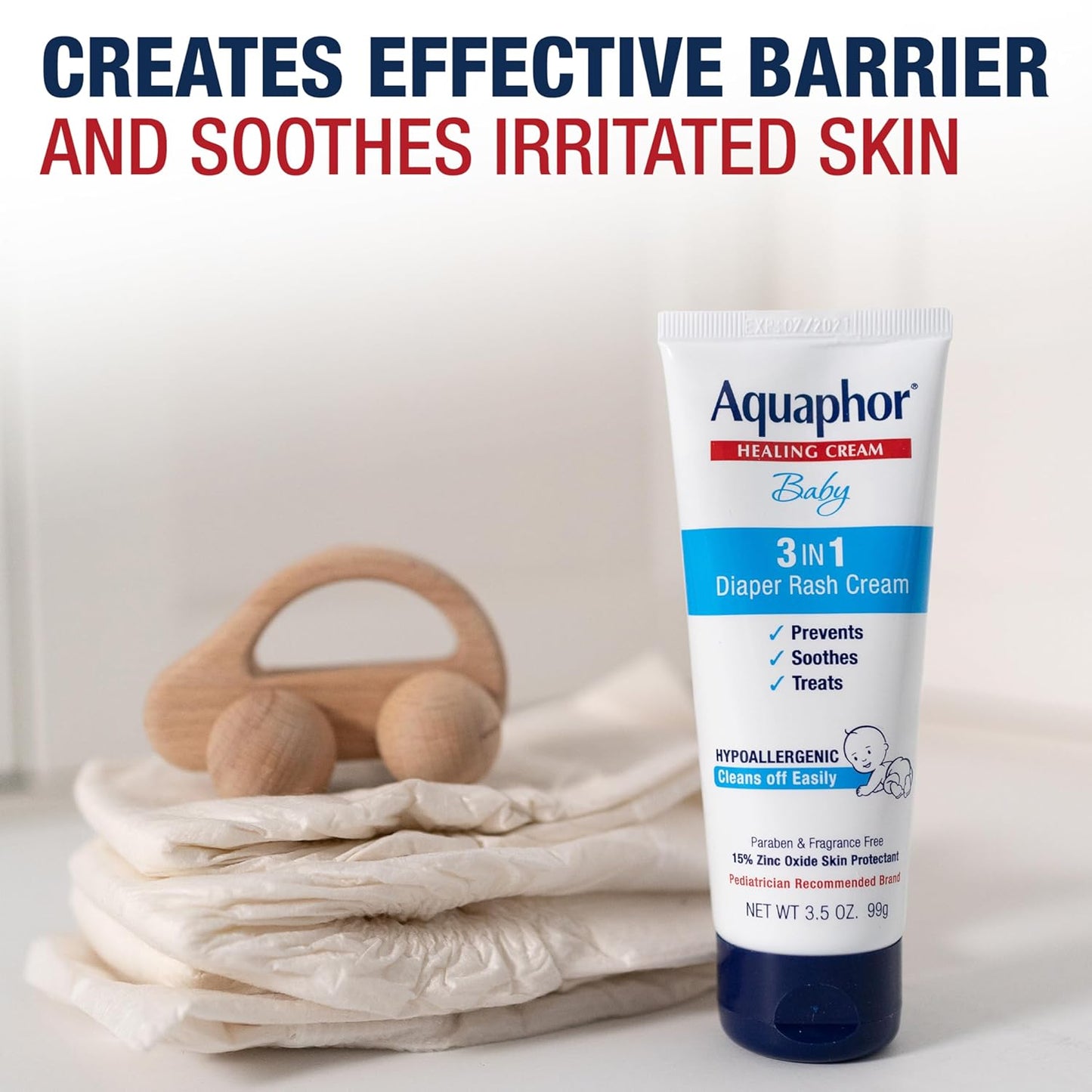 Crema para sarpullido del pañal del bebé Aquaphor de 3.6 oz (paqete de 3)