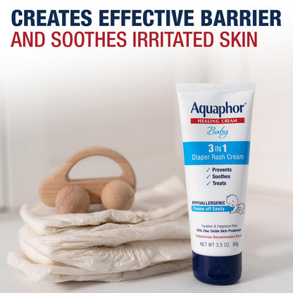 Crema para sarpullido del pañal del bebé Aquaphor de 3.6 oz (paqete de 3)