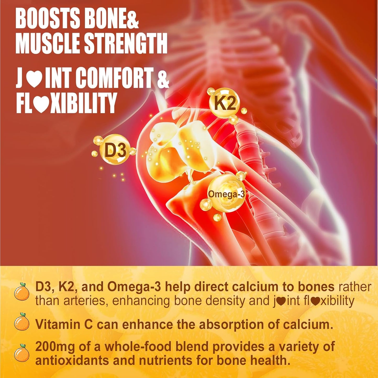 Gomitas de vitamina D3 K2 5000IU \/ 10,000 UI con omega-3 250 mg+K2...